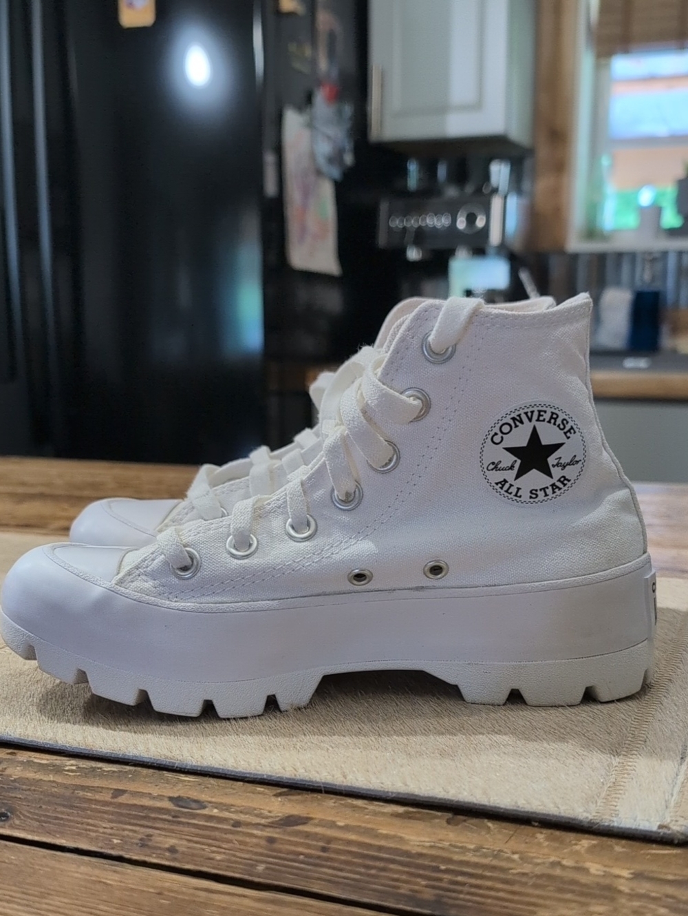 Converse White High-Top Platform Lug Sneakers